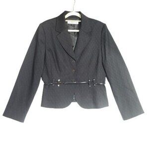 Tahari By Arthur S. Levine Womens Textured Suit Jacket Blazer Black Size 10